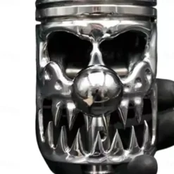 Halloween Decor Metal Skull Shape Stainless Steel Molding Car Gear Shift Knob Cover, Automatic Manual Transmission Shift Knob Selector Fits Most Automatic Vehicles