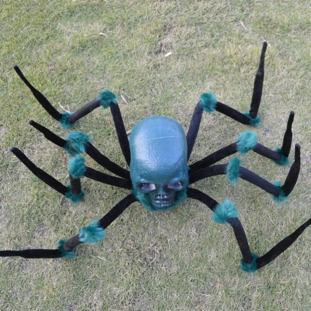 Halloween Decor Scary, Halloween Giant Spider Decorations with Glowing Eyes, Crawling Zombie with Sound Effect for Indoor Outdoor