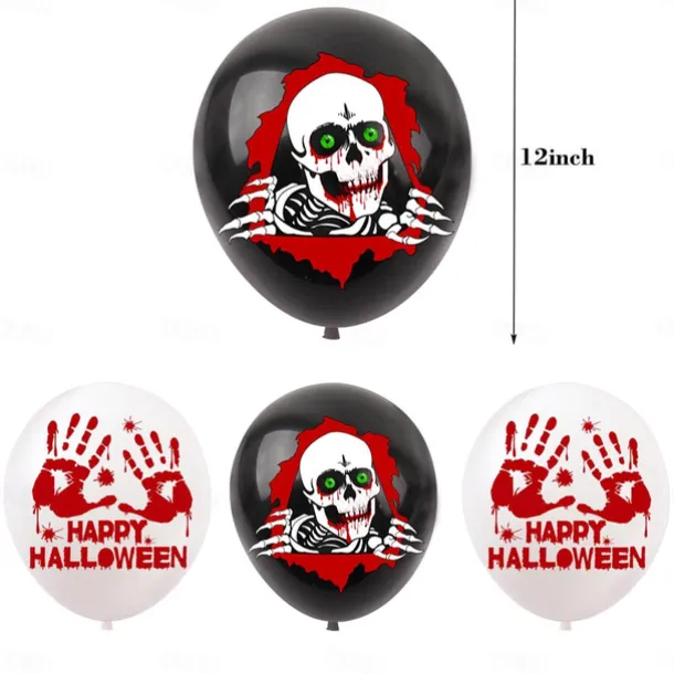 Halloween Decoration, Halloween Holiday Party Decoration Home Supplies Skull Bloody Balloon Cake Insert Flag Decoration Halloween Skeleton Decoration