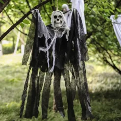 Halloween Decoration Hanging Ghost Skull Head Gauze Ghost Face Ghost House Doorway Terror Props Ghost Pendant Courtyard Decoration