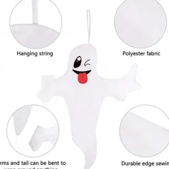 Halloween Decoration Outdoor, Halloween Tree Hugging Ghost Decor, Door Frame Decorations, Lawn Decor, Tree, Ghost Party Supplies