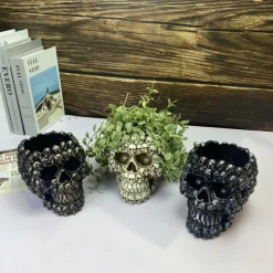 Halloween Decoration Skull Head Flower Pot Decoration Statue Crafts