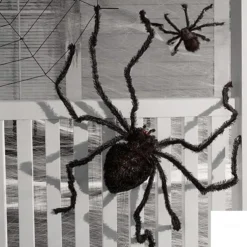 Halloween Decoration Spider, Outdoor Halloween Spider Decorations, Black Soft Hairy Scary Spider Realistic Large Spider Props for Home, Yard, Party Creepy Halloween Decor