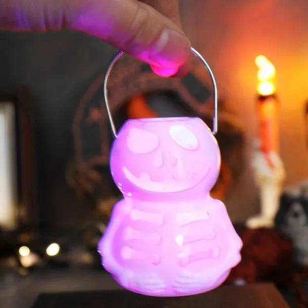 Halloween DecorationJack O Lantern Electronic Candle Light, Portable Candlestick Night Light, Ghost Festival Decoration, Props Atmosphere Layout, Suitable for Autumn Thanksgiving Table Decoration