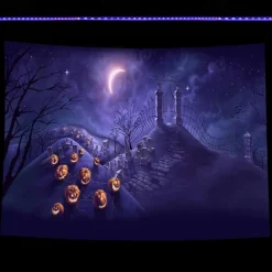 Halloween Decorations Backlight Tapestry Jack O Lantern UV Reactive Hanging Fluorescent Home Decoration Background Cloth Art Home Bedroom Living Room