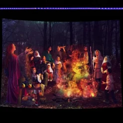 Halloween Decorations Backlight Tapestry Jack O Lantern UV Reactive Hanging Fluorescent Home Decoration Background Cloth Art Home Bedroom Living Room