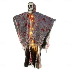 Halloween Decorations Blood-Stained Luminous Skull Hanging Ghost Outdoor Hanging Ghost Pendant Haunted House Secret Room Scene Layout