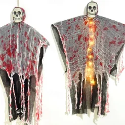 Halloween Decorations Blood-Stained Luminous Skull Hanging Ghost Outdoor Hanging Ghost Pendant Haunted House Secret Room Scene Layout