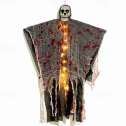 Halloween Decorations Blood-Stained Luminous Skull Hanging Ghost Outdoor Hanging Ghost Pendant Haunted House Secret Room Scene Layout