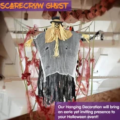 Halloween Decorations Cute Mummy Scarecrow Gauze Hanging Ghosts Indoor and Outdoor Horror Venue Decoration Escape Room