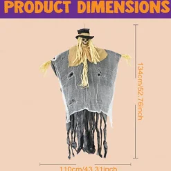 Halloween Decorations Cute Mummy Scarecrow Gauze Hanging Ghosts Indoor and Outdoor Horror Venue Decoration Escape Room