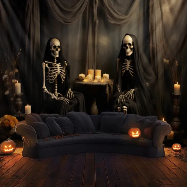 Halloween Decorations Death Pumpkin Hanging Tapestry Wall Art Large Tapestry Mural Decor Photograph Backdrop Blanket Curtain Home Bedroom Living Room Decoration