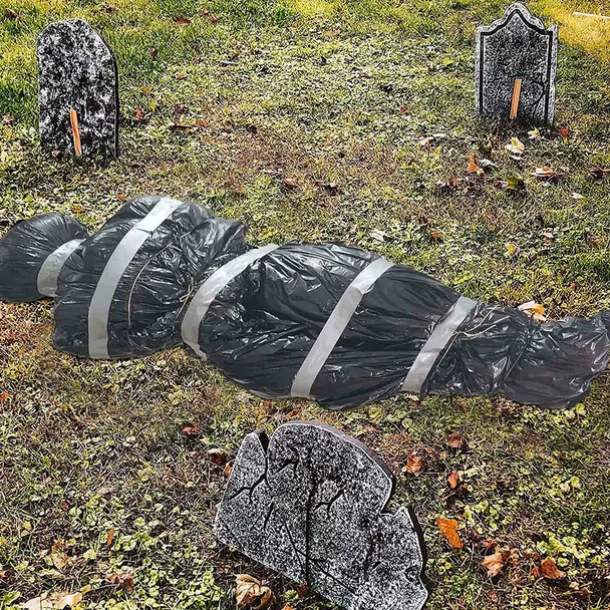 Halloween Decorations Dead Victim Props,Scary Fake Corpse with Pump,152cm Hanging Scary Fake Corpse in Bag Death Victim Halloween Outdoor Props Creepy Haunted House Halloween Decorations