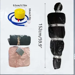 Halloween Decorations Dead Victim Props,Scary Fake Corpse with Pump,152cm Hanging Scary Fake Corpse in Bag Death Victim Halloween Outdoor Props Creepy Haunted House Halloween Decorations