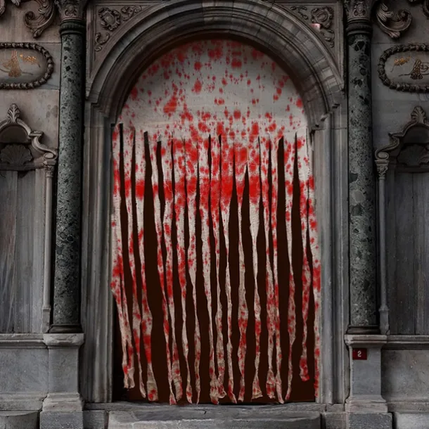 Halloween Decorations Decor Indoor Halloween Blood Weapon Banner Garland Banner Door Curtain for Halloween Party Decorations Halloween Bathroom Decor