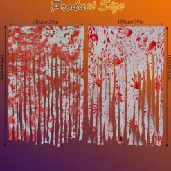 Halloween Decorations Decor Indoor Halloween Blood Weapon Banner Garland Banner Door Curtain for Halloween Party Decorations Halloween Bathroom Decor