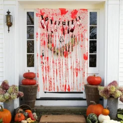 Halloween Decorations Decor Indoor Halloween Blood Weapon Banner Garland Banner Door Curtain for Halloween Party Decorations Halloween Bathroom Decor