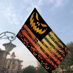 Halloween Decorations Flags Pumpkins Jack O Lantern House Flags Outdoor Durable Flag Outdoor Flagpole Banner Decoration Patio Pochy