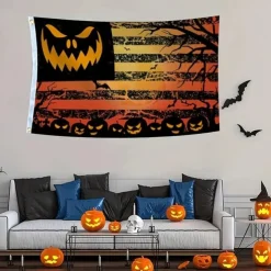 Halloween Decorations Flags Pumpkins Jack O Lantern House Flags Outdoor Durable Flag Outdoor Flagpole Banner Decoration Patio Pochy