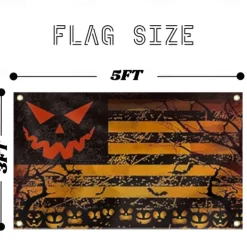 Halloween Decorations Flags Pumpkins Jack O Lantern House Flags Outdoor Durable Flag Outdoor Flagpole Banner Decoration Patio Pochy