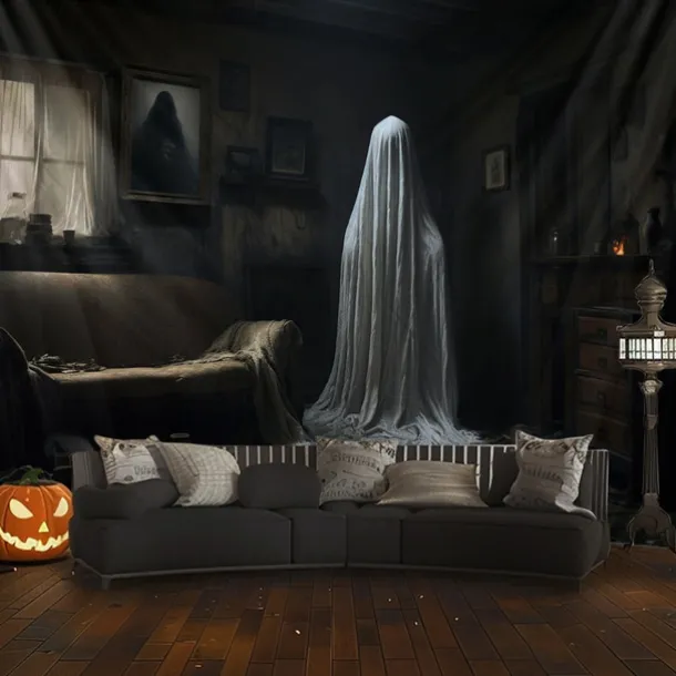 Halloween Decorations Ghost House Hanging Tapestry Wall Art Large Tapestry Mural Decor Photograph Backdrop Blanket Curtain Home Bedroom Living Room