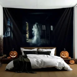Halloween Decorations Ghost Bride Hanging Tapestry Wall Art Large Tapestry Mural Decor Photograph Backdrop Blanket Curtain Home Bedroom Living Room Decoration