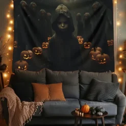 Halloween Decorations Girl Ghost Hanging Tapestry Wall Art Large Tapestry Mural Decor Photograph Backdrop Blanket Curtain Home Bedroom Living Room