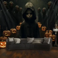 Halloween Decorations Girl Ghost Hanging Tapestry Wall Art Large Tapestry Mural Decor Photograph Backdrop Blanket Curtain Home Bedroom Living Room