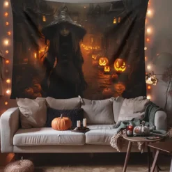 Halloween Decorations Girl Ghost Hanging Tapestry Wall Art Large Tapestry Mural Decor Photograph Backdrop Blanket Curtain Home Bedroom Living Room