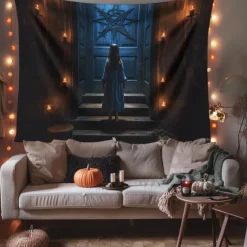 Halloween Decorations Girl Ghost Hanging Tapestry Wall Art Large Tapestry Mural Decor Photograph Backdrop Blanket Curtain Home Bedroom Living Room
