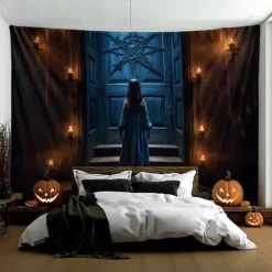 Halloween Decorations Girl Ghost Hanging Tapestry Wall Art Large Tapestry Mural Decor Photograph Backdrop Blanket Curtain Home Bedroom Living Room