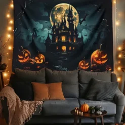 Halloween Decorations Graveyard Hanging Tapestry Wall Art Large Tapestry Mural Decor Photograph Backdrop Blanket Curtain Home Bedroom Living Room