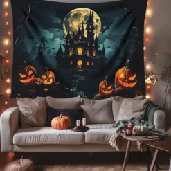 Halloween Decorations Graveyard Hanging Tapestry Wall Art Large Tapestry Mural Decor Photograph Backdrop Blanket Curtain Home Bedroom Living Room