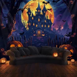 Halloween Decorations Graveyard Hanging Tapestry Wall Art Large Tapestry Mural Decor Photograph Backdrop Blanket Curtain Home Bedroom Living Room