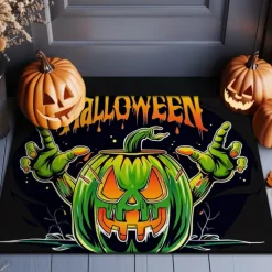 Halloween Decorations Graveyard Scarecrow Doormat Kitchen Mat Floor Mat Non-Slip Area Rug Oil Proof Rug Indoor Outdoor Mat Bedroom Decor Bathroom Mat Entrance Rug