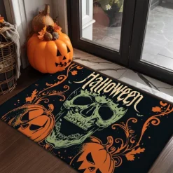 Halloween Decorations Graveyard Scarecrow Doormat Kitchen Mat Floor Mat Non-Slip Area Rug Oil Proof Rug Indoor Outdoor Mat Bedroom Decor Bathroom Mat Entrance Rug