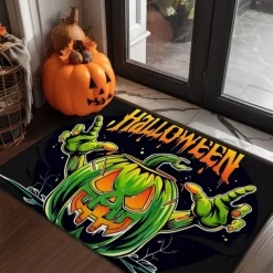 Halloween Decorations Graveyard Scarecrow Doormat Kitchen Mat Floor Mat Non-Slip Area Rug Oil Proof Rug Indoor Outdoor Mat Bedroom Decor Bathroom Mat Entrance Rug