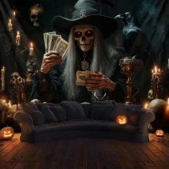 Halloween Decorations Hanging Tapestry Witches Castle Wall Art Large Tapestry Mural Decor Photograph Backdrop Blanket Curtain Home Bedroom Living Room Decoration