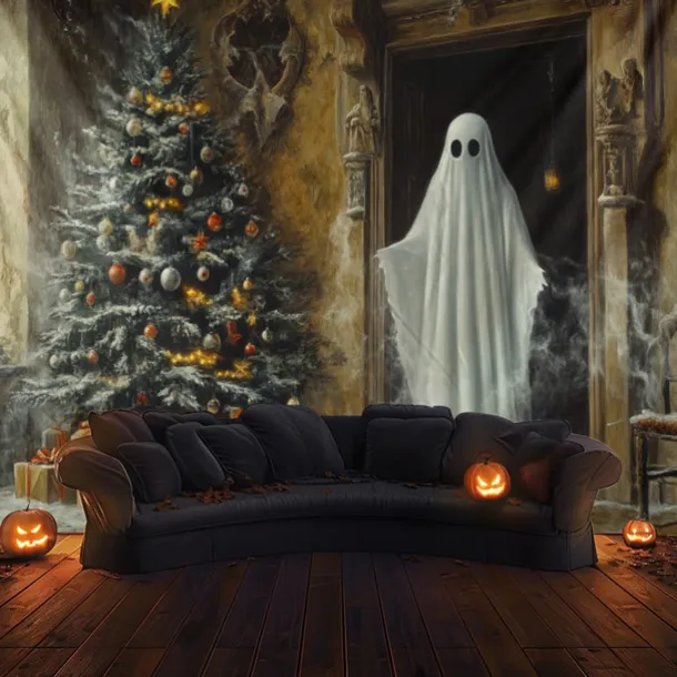 Halloween Decorations Hanging Tapestry Witches Castle Wall Art Large Tapestry Mural Decor Photograph Backdrop Blanket Curtain Home Bedroom Living Room Decoration