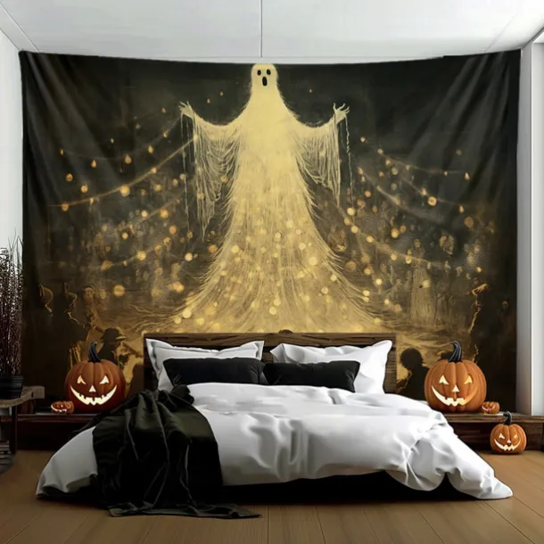 Halloween Decorations Hanging Tapestry Witches Castle Wall Art Large Tapestry Mural Decor Photograph Backdrop Blanket Curtain Home Bedroom Living Room Decoration