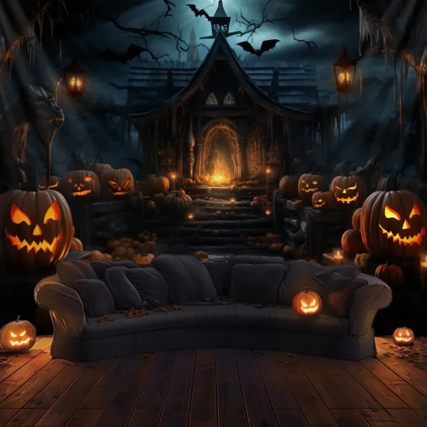 Halloween Decorations Hanging Tapestry Evil Pumpkins Jack O Lantern Wall Art Large Tapestry Mural Decor Photograph Backdrop Blanket Curtain Home Bedroom Living Room