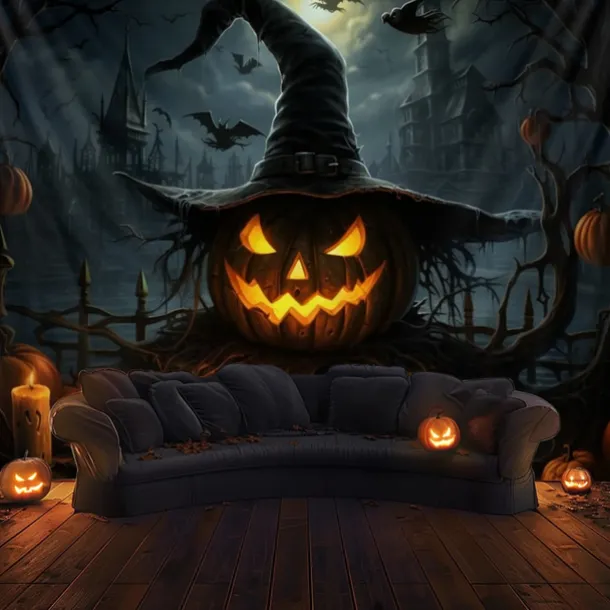 Halloween Decorations Hanging Tapestry Evil Pumpkins Jack O Lantern Wall Art Large Tapestry Mural Decor Photograph Backdrop Blanket Curtain Home Bedroom Living Room