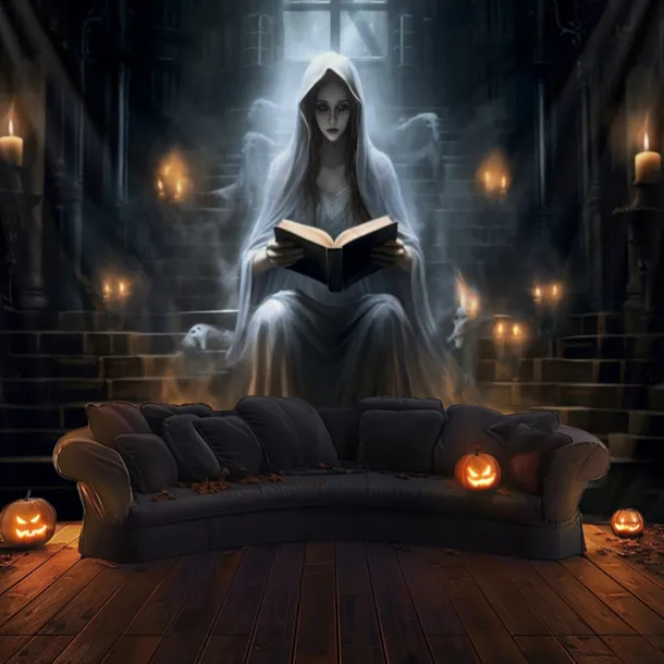 Halloween Decorations Hanging Tapestry Ghost Bride Reading Wall Art Large Tapestry Mural Decor Photograph Backdrop Blanket Curtain Home Bedroom Living Room