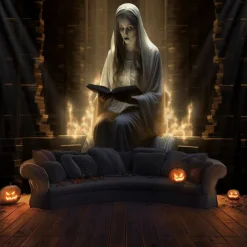 Halloween Decorations Hanging Tapestry Ghost Bride Reading Wall Art Large Tapestry Mural Decor Photograph Backdrop Blanket Curtain Home Bedroom Living Room