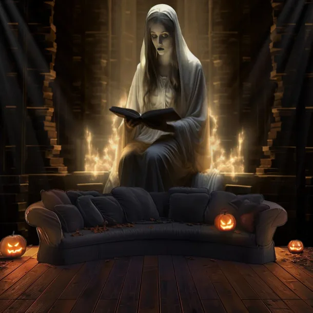 Halloween Decorations Hanging Tapestry Ghost Bride Reading Wall Art Large Tapestry Mural Decor Photograph Backdrop Blanket Curtain Home Bedroom Living Room