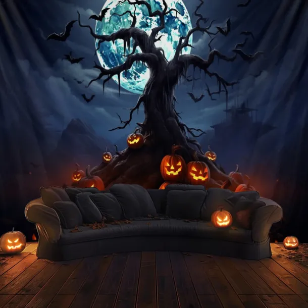 Halloween Decorations Hanging Tapestry Jack O Lantern Pumpkin Tree Wall Art Large Tapestry Mural Decor Photograph Backdrop Blanket Curtain Home Bedroom Living Room