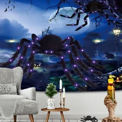 Halloween Decorations Hanging Tapestry Wall Art Large Tapestry Mural Decor Photograph Backdrop Blanket Curtain Home Bedroom Living Room Decoration Death Selfie