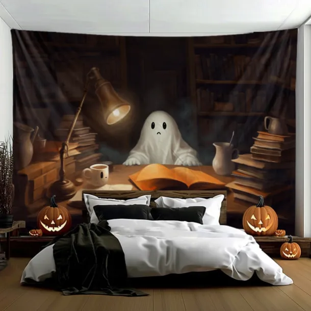 Halloween Decorations Hanging Tapestry Ghost Walking Dog Wall Art Large Tapestry Mural Decor Photograph Backdrop Blanket Curtain Home Bedroom Living Room Decoration