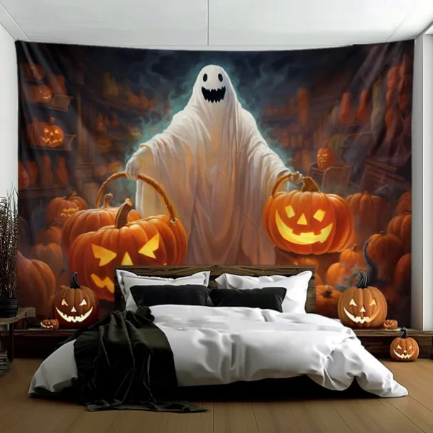Halloween Decorations Hanging Tapestry Ghost Walking Dog Wall Art Large Tapestry Mural Decor Photograph Backdrop Blanket Curtain Home Bedroom Living Room Decoration