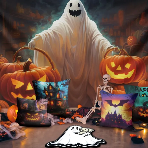 Halloween Decorations Hanging Tapestry Ghost Walking Dog Wall Art Large Tapestry Mural Decor Photograph Backdrop Blanket Curtain Home Bedroom Living Room Decoration